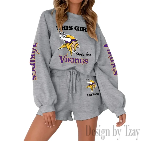 Minnesota Vikings Fashionable Casual Women's Sweatsuit New 2025 SPTW2POSS053 - Image 5