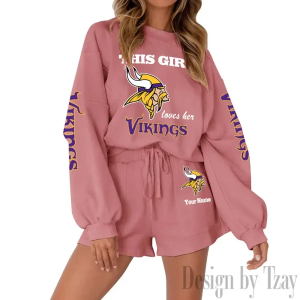 Minnesota Vikings Fashionable Casual Women's Sweatsuit New 2025 SPTW2POSS053 - Image 6