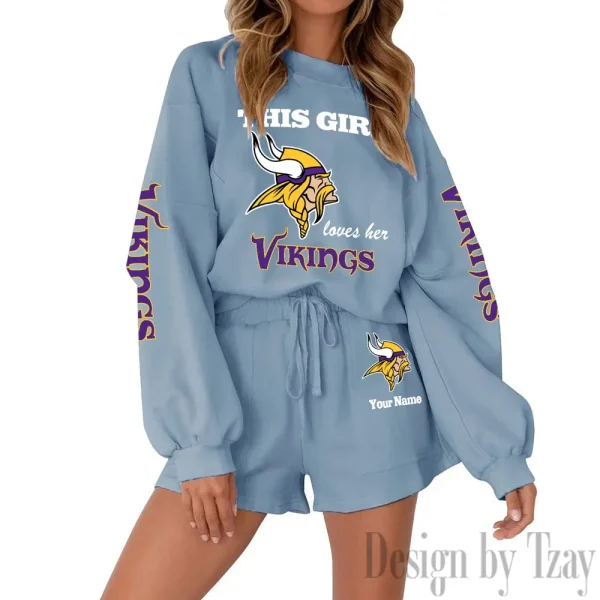 Minnesota Vikings Fashionable Casual Women's Sweatsuit New 2025 SPTW2POSS053 - Image 7