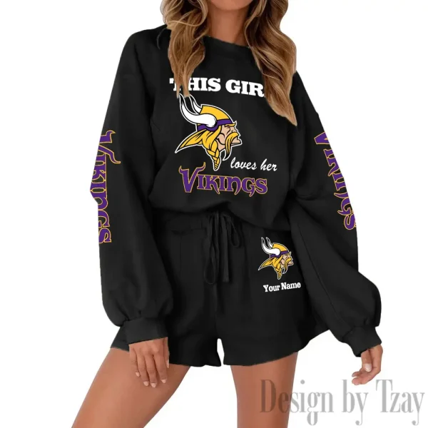 Minnesota Vikings Fashionable Casual Women's Sweatsuit New 2025 SPTW2POSS053 - Image 8