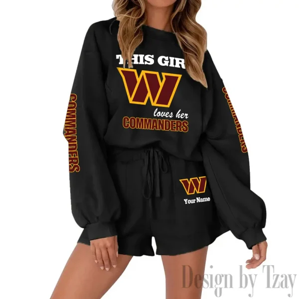 Washington Commanders Fashionable Casual Women's Sweatsuit New 2025 SPTW2POSS056