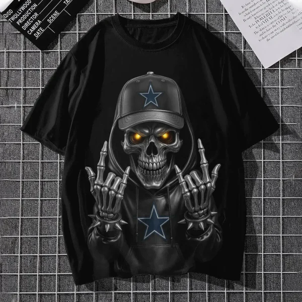 Dallas Cowboys Football US Team Black Skull Art Tshirt Best Gift For Fan AZTS1481