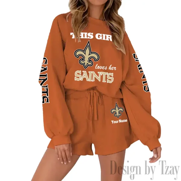 New Orleans Saints Fashionable Casual Women's Sweatsuit New 2025 SPTW2POSS057