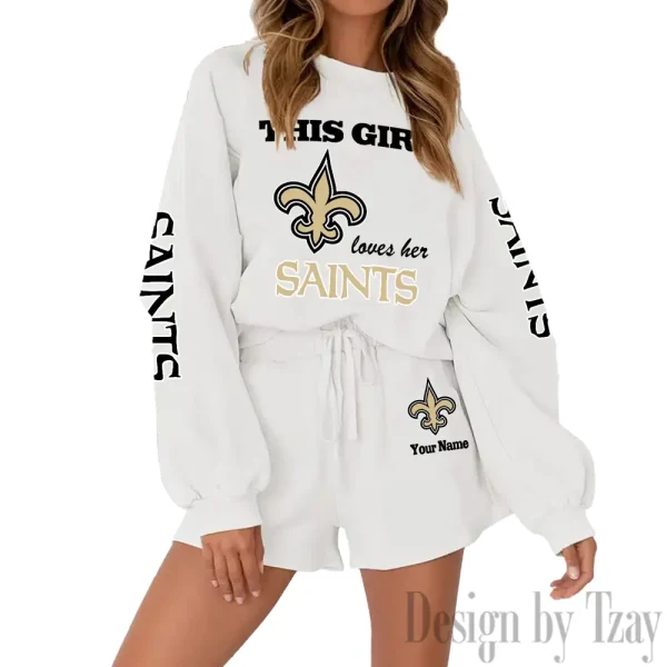 New Orleans Saints Fashionable Casual Women's Sweatsuit New 2025 SPTW2POSS057 - Image 2