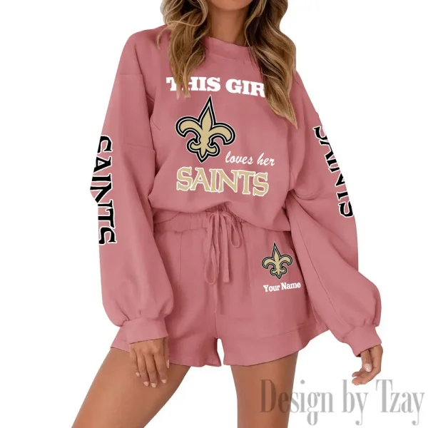New Orleans Saints Fashionable Casual Women's Sweatsuit New 2025 SPTW2POSS057 - Image 3