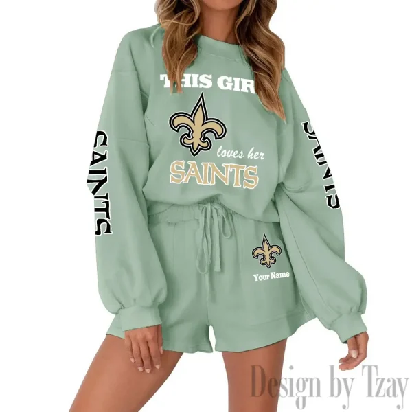 New Orleans Saints Fashionable Casual Women's Sweatsuit New 2025 SPTW2POSS057 - Image 4