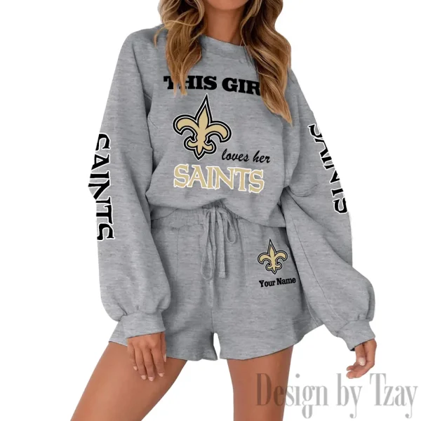 New Orleans Saints Fashionable Casual Women's Sweatsuit New 2025 SPTW2POSS057 - Image 5
