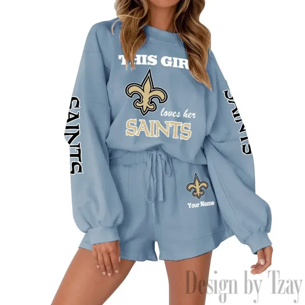 New Orleans Saints Fashionable Casual Women's Sweatsuit New 2025 SPTW2POSS057 - Image 6
