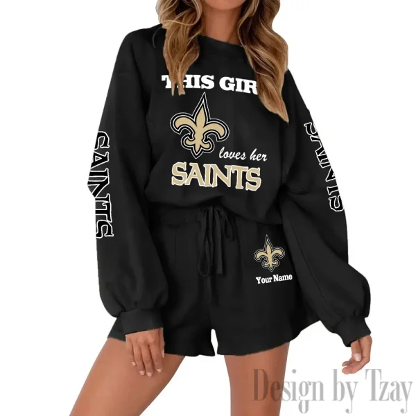 New Orleans Saints Fashionable Casual Women's Sweatsuit New 2025 SPTW2POSS057 - Image 7