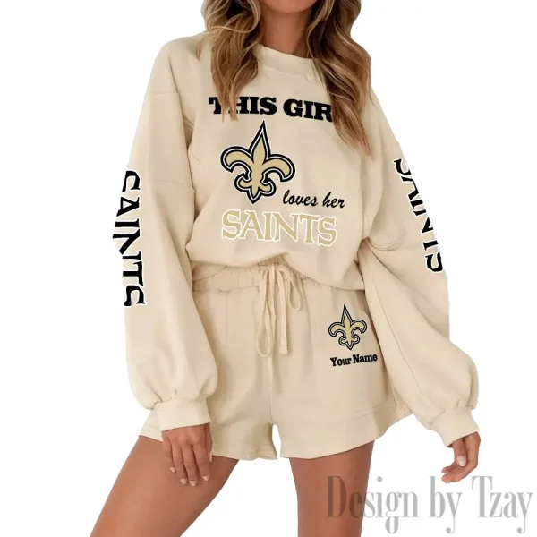 New Orleans Saints Fashionable Casual Women's Sweatsuit New 2025 SPTW2POSS057 - Image 8