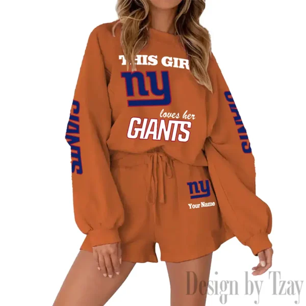 New York Giants Fashionable Casual Women's Sweatsuit New 2025 SPTW2POSS059