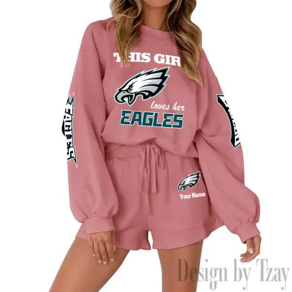 Philadelphia Eagles Fashionable Casual Women's Sweatsuit New 2025 SPTW2POSS061