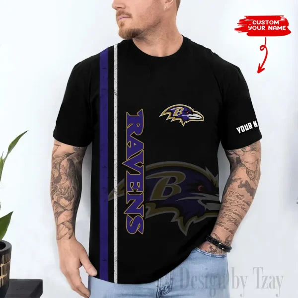 Baltimore Ravens Trendy Men's 3D Printed T-shirt Fashion O-neck 2025 AZTS1500