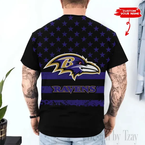 Baltimore Ravens Trendy Men's 3D Printed T-shirt Fashion O-neck 2025 AZTS1500 - Image 2
