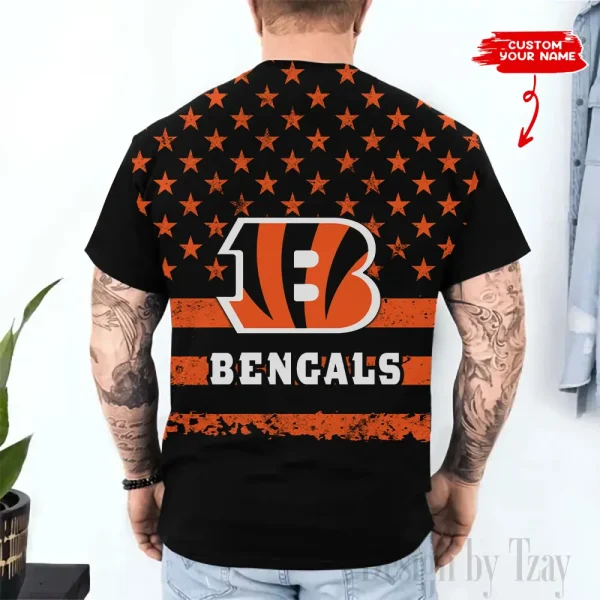 Cincinnati Bengals Trendy Men's 3D Printed T-shirt Fashion O-neck 2025 AZTS1504 - Image 2
