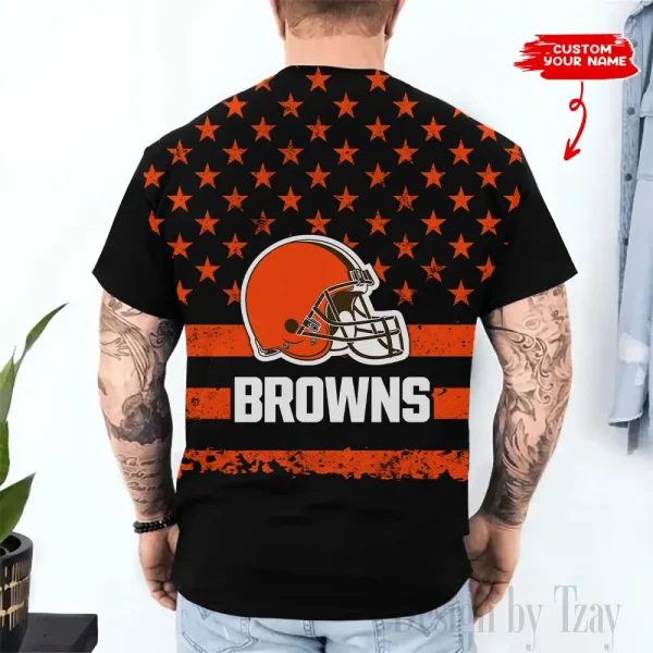 Cleveland Browns Trendy Men's 3D Printed T-shirt Fashion O-neck 2025 AZTS1505 - Image 2