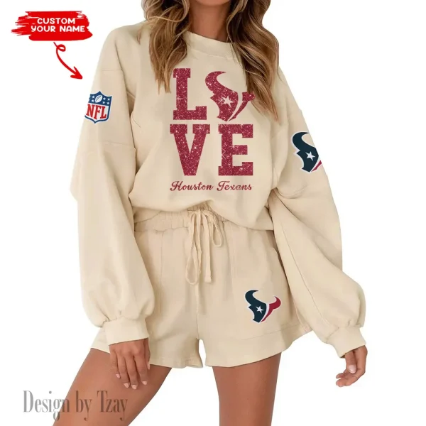 Houston Texans Fashionable Casual Women's Sweatsuit New 2025 SPTW2POSS109 - Image 2
