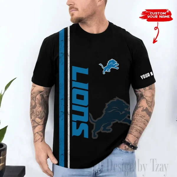 Detroit Lions Trendy Men's 3D Printed T-shirt Fashion O-neck 2025 AZTS1508