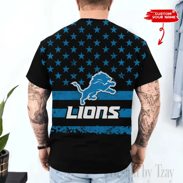 Detroit Lions Trendy Men's 3D Printed T-shirt Fashion O-neck 2025 AZTS1508 - Image 2