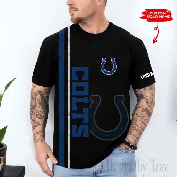 Indianapolis Colts Trendy Men's 3D Printed T-shirt Fashion O-neck 2025 AZTS1511