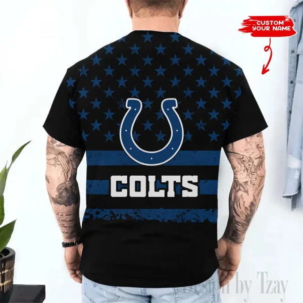 Indianapolis Colts Trendy Men's 3D Printed T-shirt Fashion O-neck 2025 AZTS1511 - Image 2