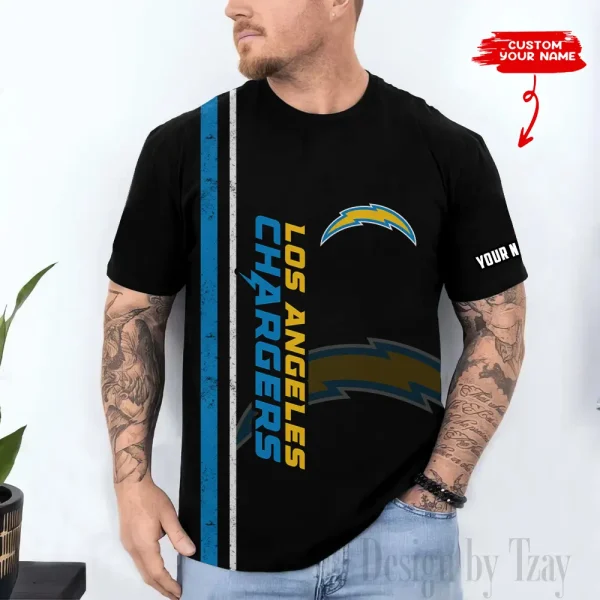 Los Angeles Chargers Trendy Men's 3D Printed T-shirt Fashion O-neck 2025 AZTS1515
