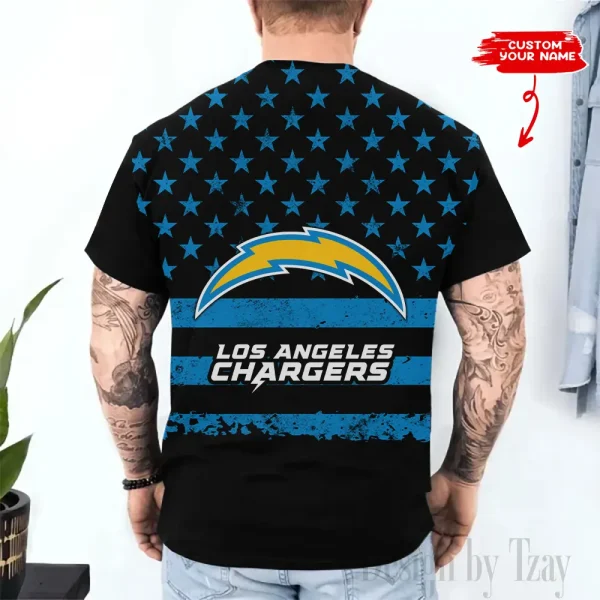 Los Angeles Chargers Trendy Men's 3D Printed T-shirt Fashion O-neck 2025 AZTS1515 - Image 2