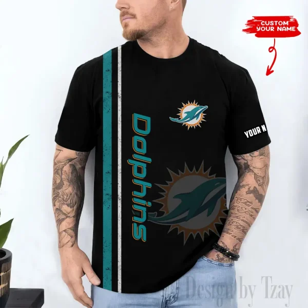Miami Dolphins Trendy Men's 3D Printed T-shirt Fashion O-neck 2025 AZTS1517