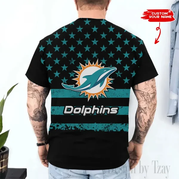 Miami Dolphins Trendy Men's 3D Printed T-shirt Fashion O-neck 2025 AZTS1517 - Image 2