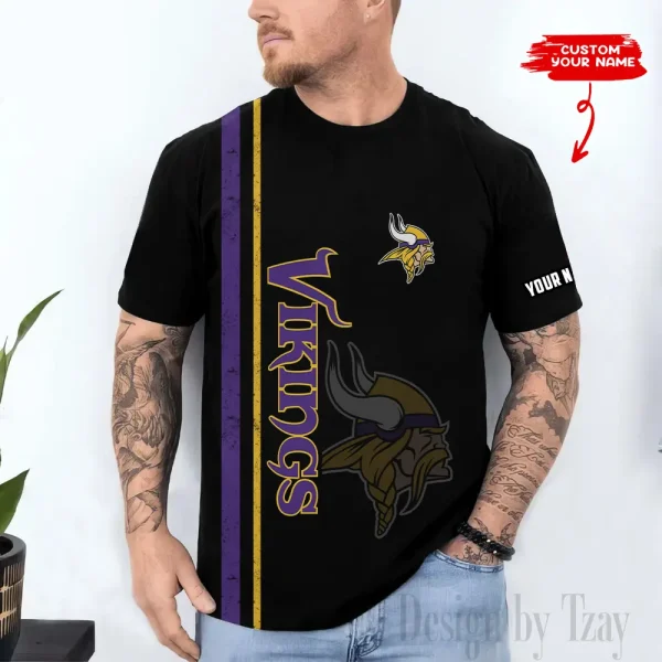 Minnesota Vikings Trendy Men's 3D Printed T-shirt Fashion O-neck 2025 AZTS1518