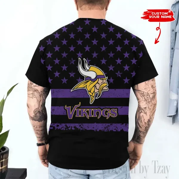 Minnesota Vikings Trendy Men's 3D Printed T-shirt Fashion O-neck 2025 AZTS1518 - Image 2