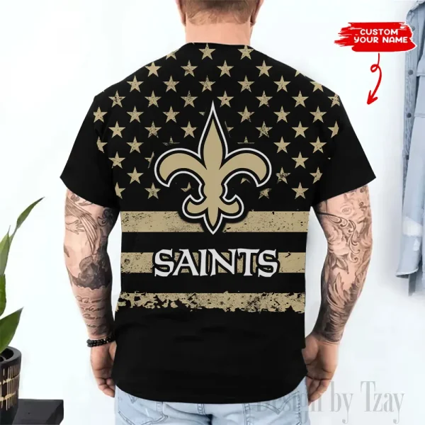 New Orleans Saints Trendy Men's 3D Printed T-shirt Fashion O-neck 2025 AZTS1520 - Image 2