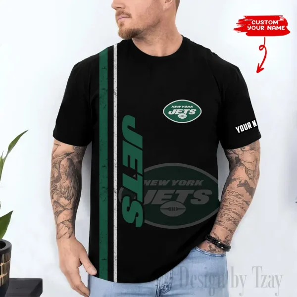 New York Jets Trendy Men's 3D Printed T-shirt Fashion O-neck 2025 AZTS1522