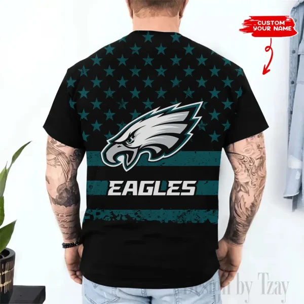 Philadelphia Eagles Trendy Men's 3D Printed T-shirt Fashion O-neck 2025 AZTS1523 - Image 2