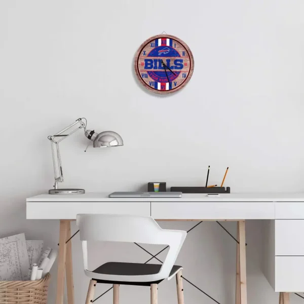 Buffalo Bills Vintage Wooden Wall Clock SPTVWWC001 - Image 2