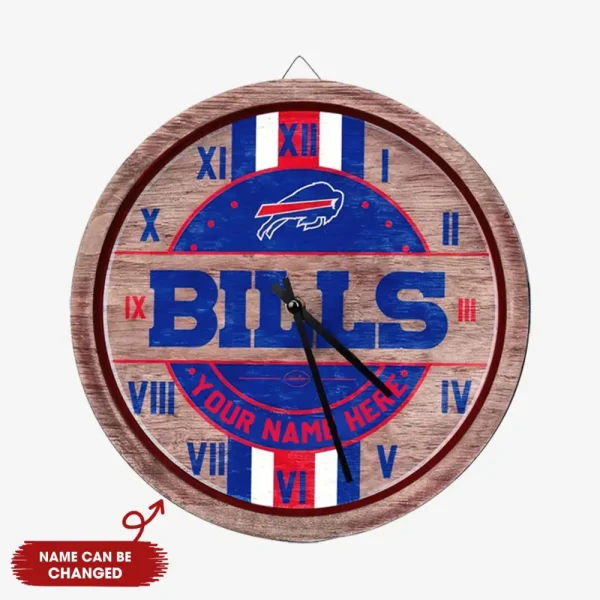 Buffalo Bills Vintage Wooden Wall Clock SPTVWWC001
