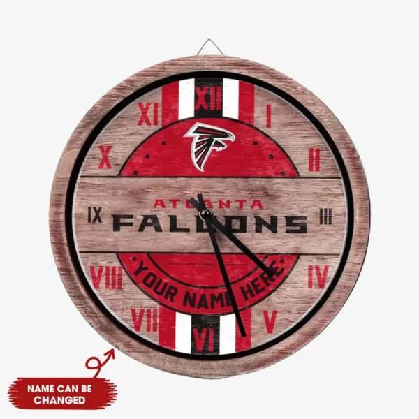 Atlanta Falcons Vintage Wooden Wall Clock SPTVWWC003