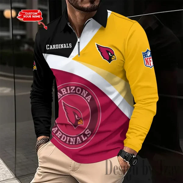 Arizona Cardinals Fashion Men's Business Long Sleeve T-Shirt SPTLSPS296 - Image 2