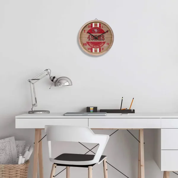 San Francisco 49ers Vintage Wooden Wall Clock SPTVWWC006 - Image 2