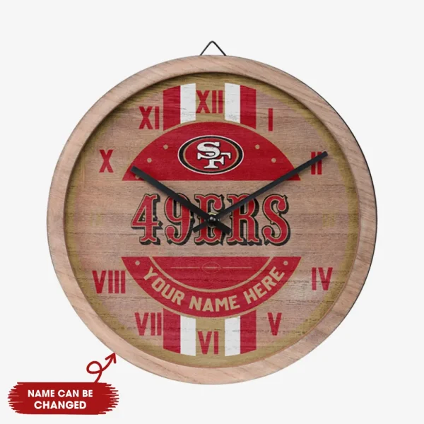 San Francisco 49ers Vintage Wooden Wall Clock SPTVWWC006