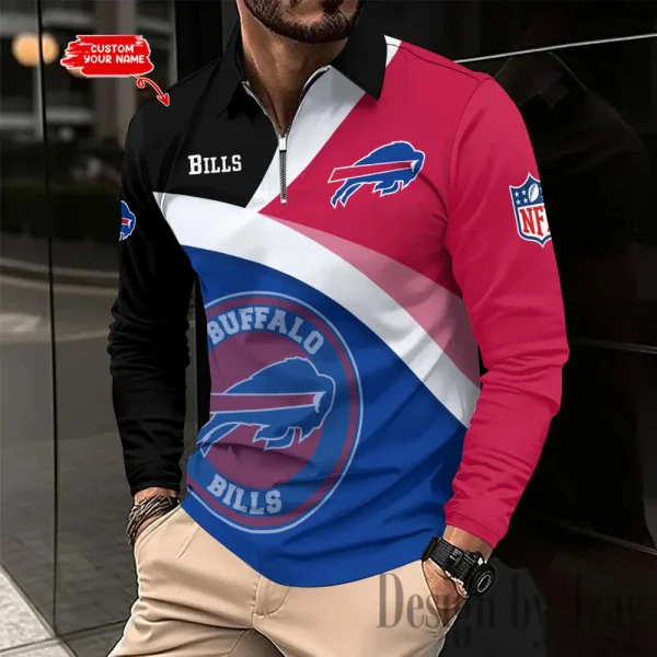 Buffalo Bills Fashion Men's Business Long Sleeve T-Shirt SPTLSPS299 - Image 2