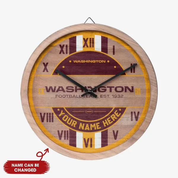 Washington Commanders Vintage Wooden Wall Clock SPTVWWC010