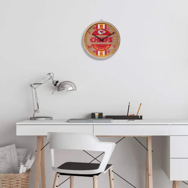 Kansas City Chiefs Vintage Wooden Wall Clock SPTVWWC011 - Image 2