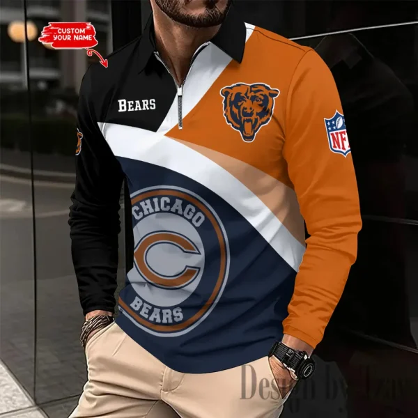Chicago Bears Fashion Men's Business Long Sleeve T-Shirt SPTLSPS301 - Image 2