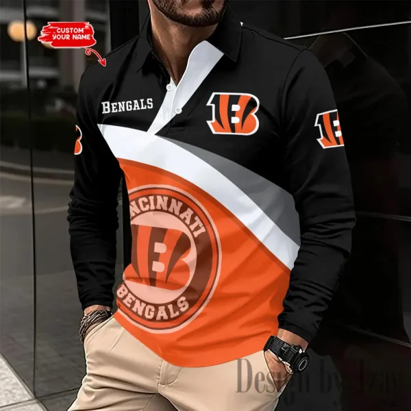 Cincinnati Bengals Fashion Men's Business Long Sleeve T-Shirt SPTLSPS302