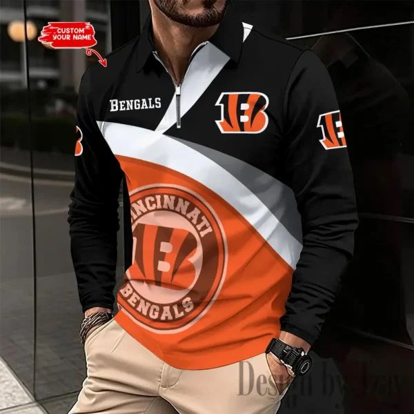 Cincinnati Bengals Fashion Men's Business Long Sleeve T-Shirt SPTLSPS302 - Image 2