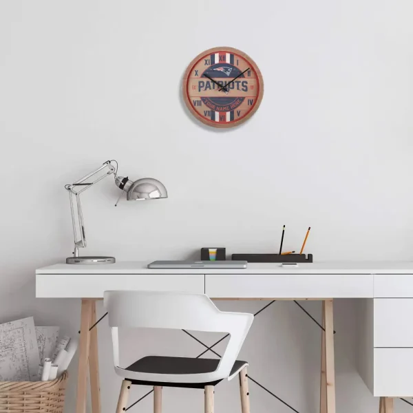 New England Patriots Vintage Wooden Wall Clock SPTVWWC015 - Image 2
