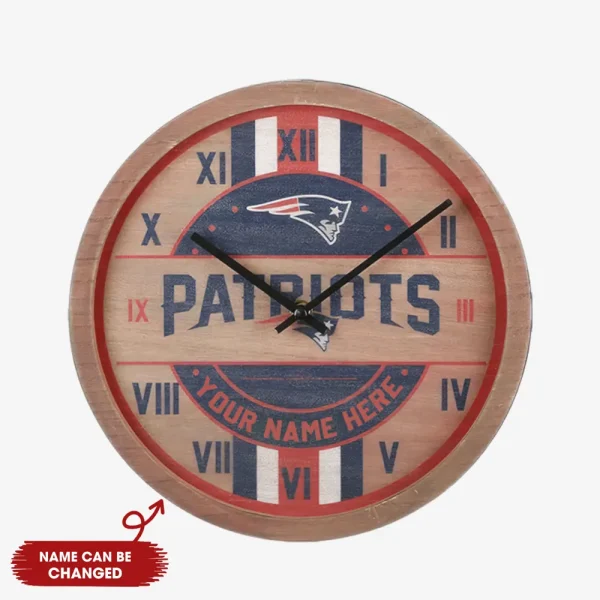 New England Patriots Vintage Wooden Wall Clock SPTVWWC015