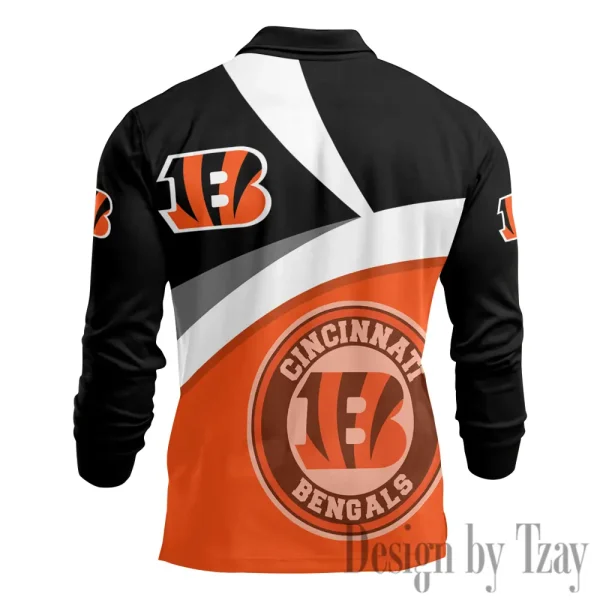Cincinnati Bengals Fashion Men's Business Long Sleeve T-Shirt SPTLSPS302 - Image 3
