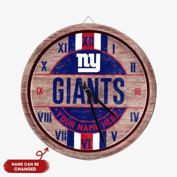 New York Giants Vintage Wooden Wall Clock SPTVWWC017